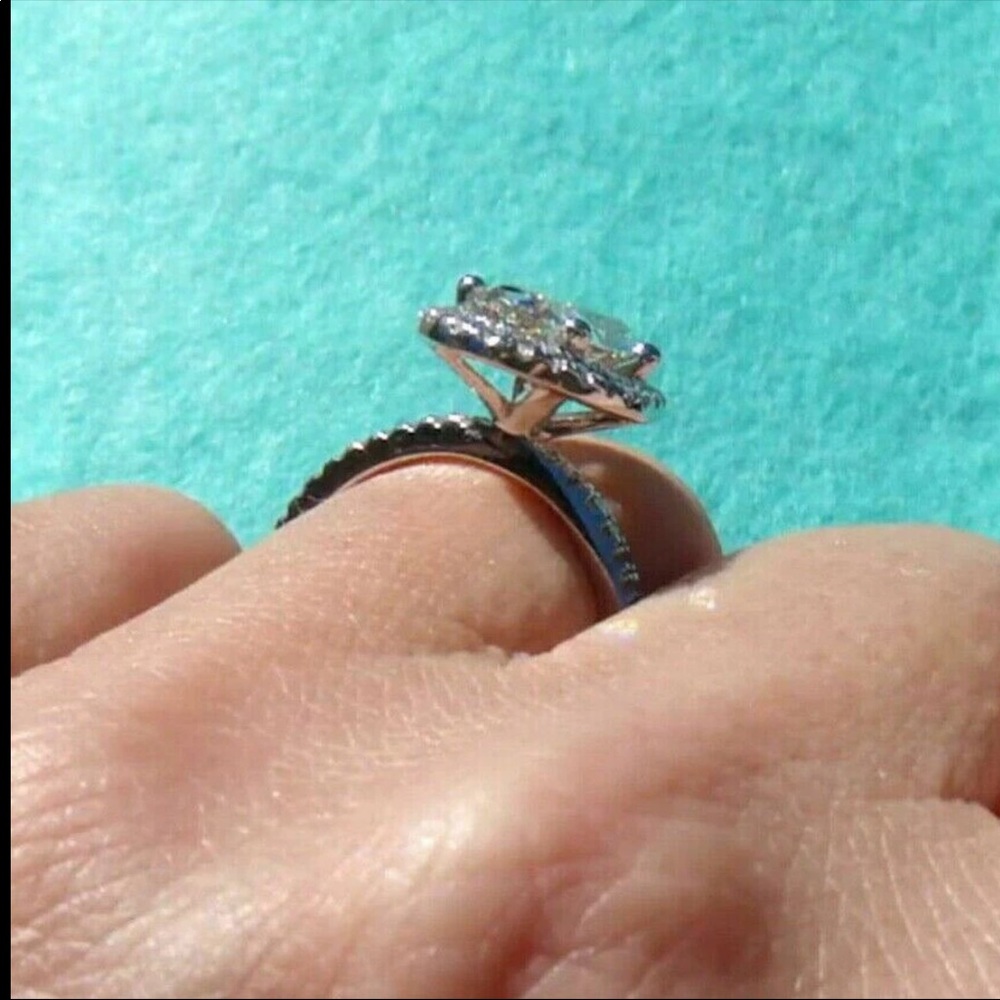 New Oval Cut 925 Silver Diamond Lady  Ring - Picture 4 of 6
